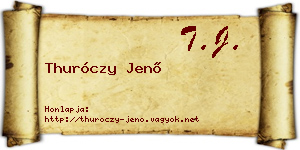 Thuróczy Jenő névjegykártya