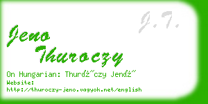 jeno thuroczy business card